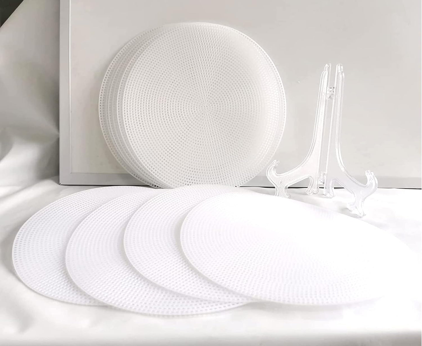 Rice Paper Water Bowl Holder Wrappers Rice Paper Wrappers for Spring Rolls Maker Large Bowl Shrimp Paper Roll Pastry Holder Rice Paper Holder 10 Plastic Mesh Trays and 1 Collapsible Stand