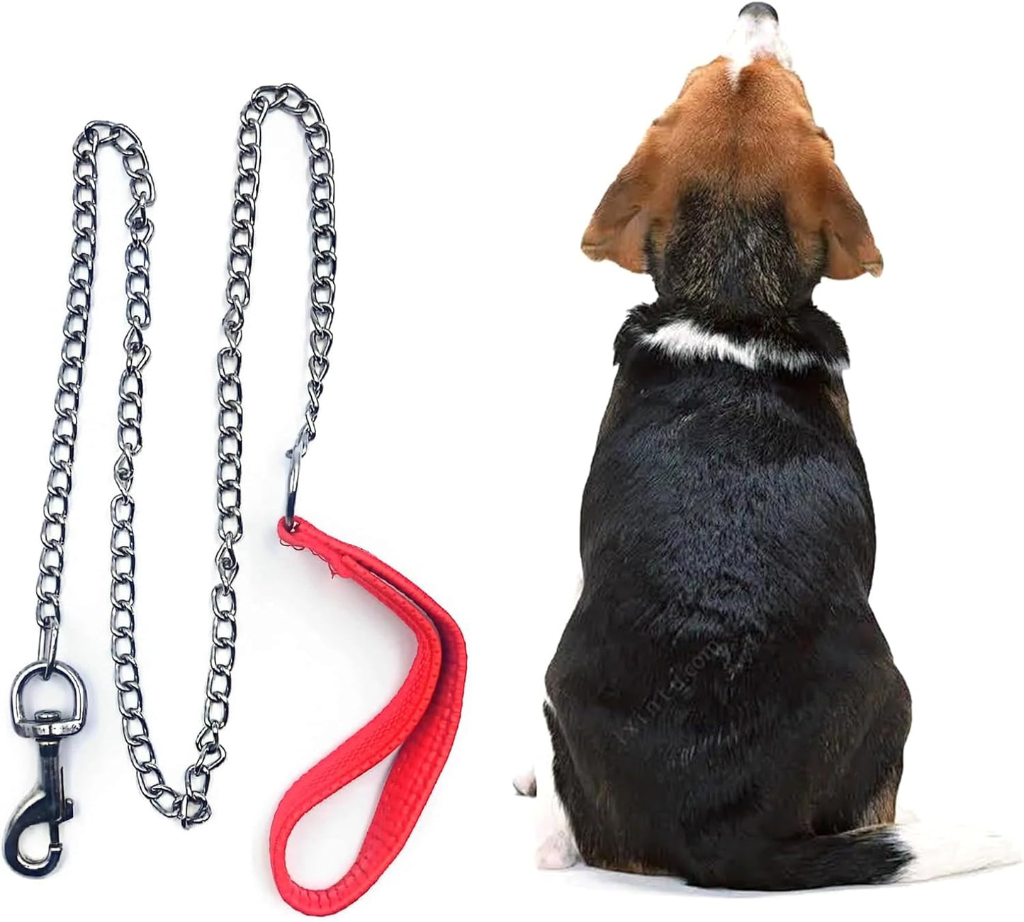 Chain Dog Leashes for Large Dogs Heavy Duty Non-chewable Dog Leash 8.2 FT Metal Dog Leash Dog Chain with Padded Handle Leash for Dog for Large & Medium Size Dogs