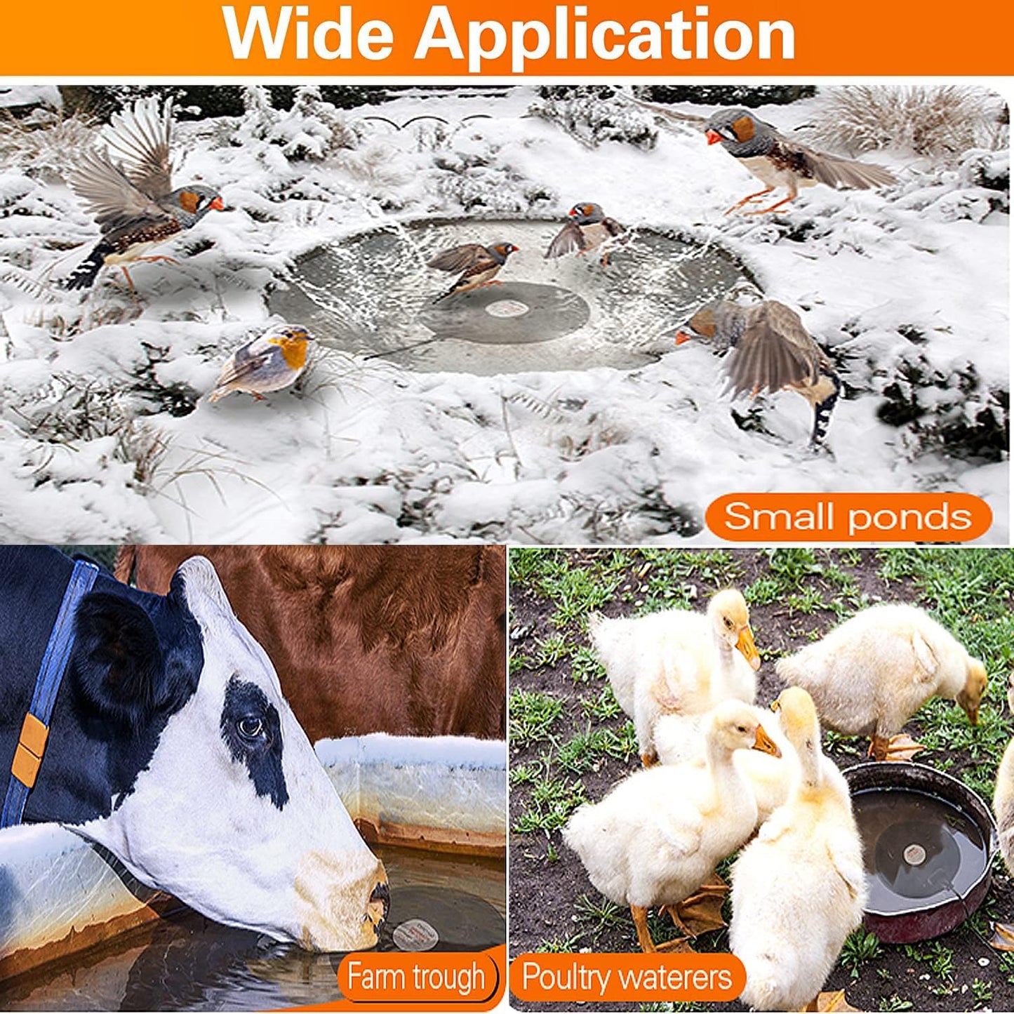 Bird Bath Heaters for Outdoors in Winter Bird Bath Deicer Heater Birdbath Deicer Heater Birdbath Heater for Winter Thermostatic Controlled Chicken Water Heater