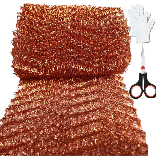 10 Pack Copper Mesh, Rodent Mesh Sturdy Pure Copper Stuff-fit Wire Mesh for Gap Copper Blocker Fill Fabric 5" x 47"